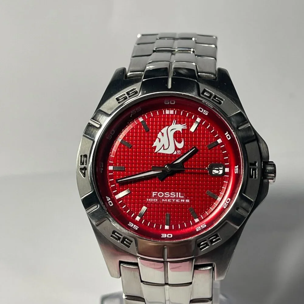 Washington State Cougars NCAA Stainless-Steel Watch by Fossil NEW (RARE)